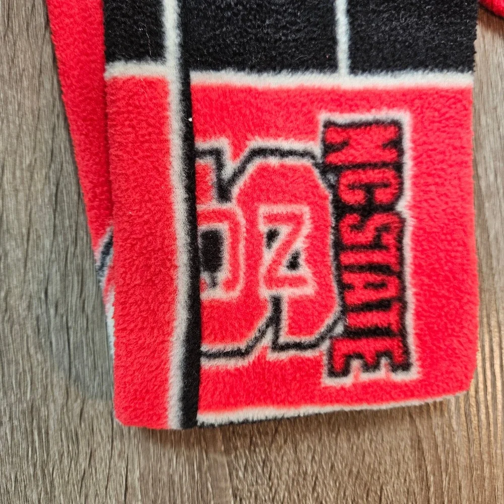 NC State Wolfpack Fleece Scarf Red Black White NCAA Collegiate Fringe Winter